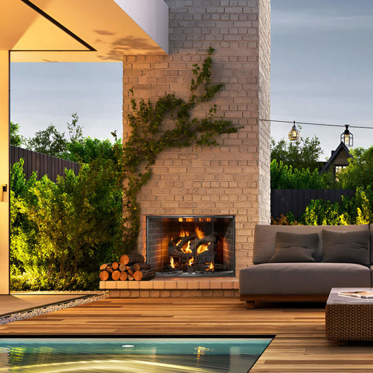 Outdoor Lifestyles Cottagewood 42" Outdoor Wood-Burning Fireplace - Gray Traditional Refractory - ODCTGWD-42