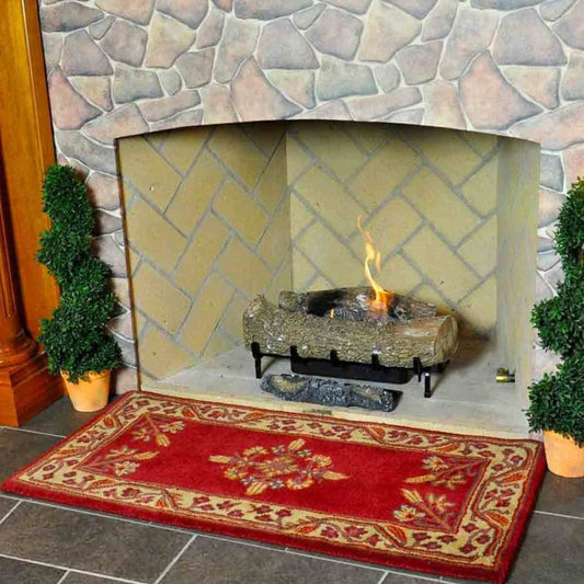 44" Rectangle Vermillion Jardin Fireplace Rug
