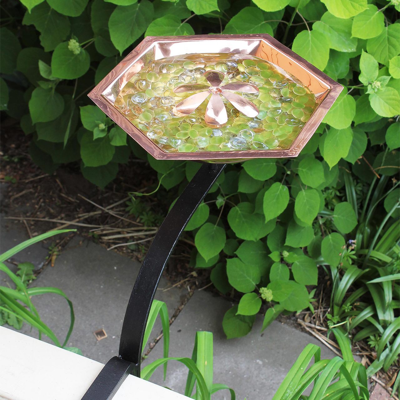 11.5" Copper Bee Fountain & Birdbath with Rail Mount Bracket