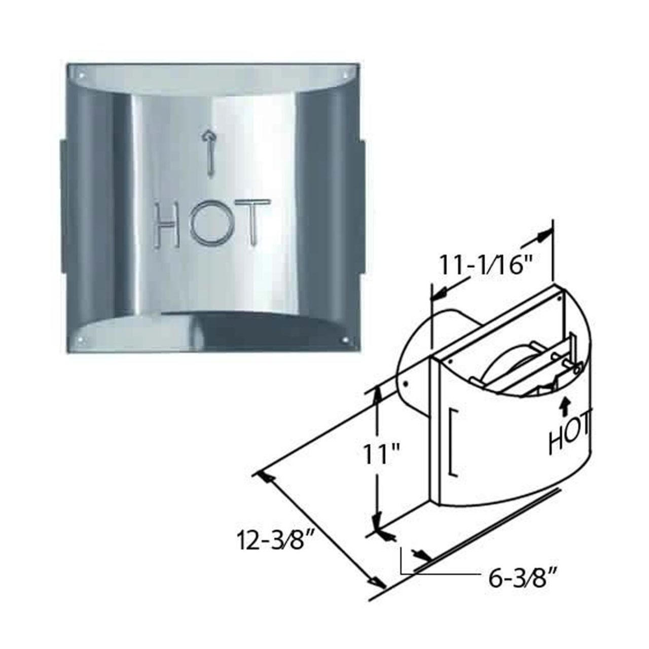 4" x 6 5/8" DirectVent Pro Stainless Steel Sconce Termination Cap - 46DVA-HSC-S
