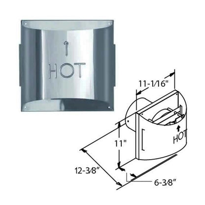 4" x 6 5/8" DirectVent Pro Stainless Steel Sconce Termination Cap - 46DVA-HSC-S