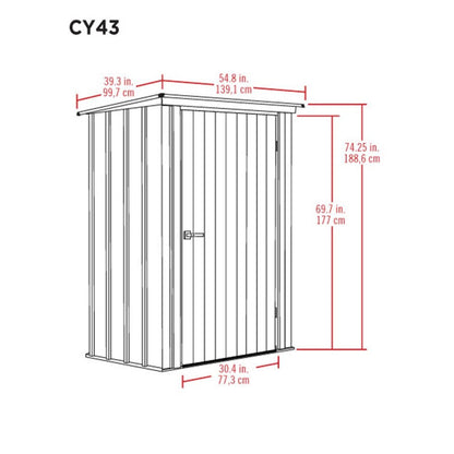 Spacemaker 4 x 3 Patio Shed - Teal and Anthracite