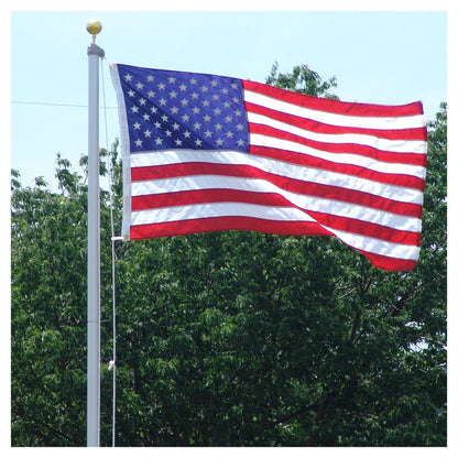 20ft Valley Forge Silver Aluminum Flagpole with 3'x5' Sewn Nylon US Flag