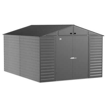 Arrow Select 10 x 14 Steel Storage Shed -  Charcoal