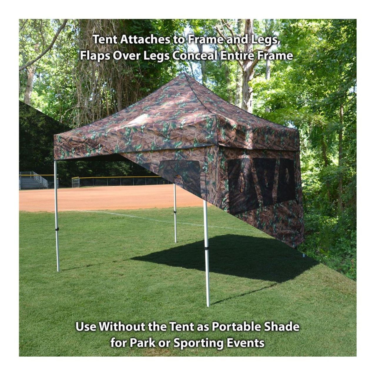 10' X 10' Hunting Blind  & Instant Pop Up Tent - Camo