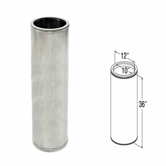10" x 36" DuraTech Stainless Steel Chimney Pipe - 10DT-36SS