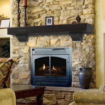 60" Shenandoah Fireplace Shelf by Pearl Mantels - Espresso Distressed Finish