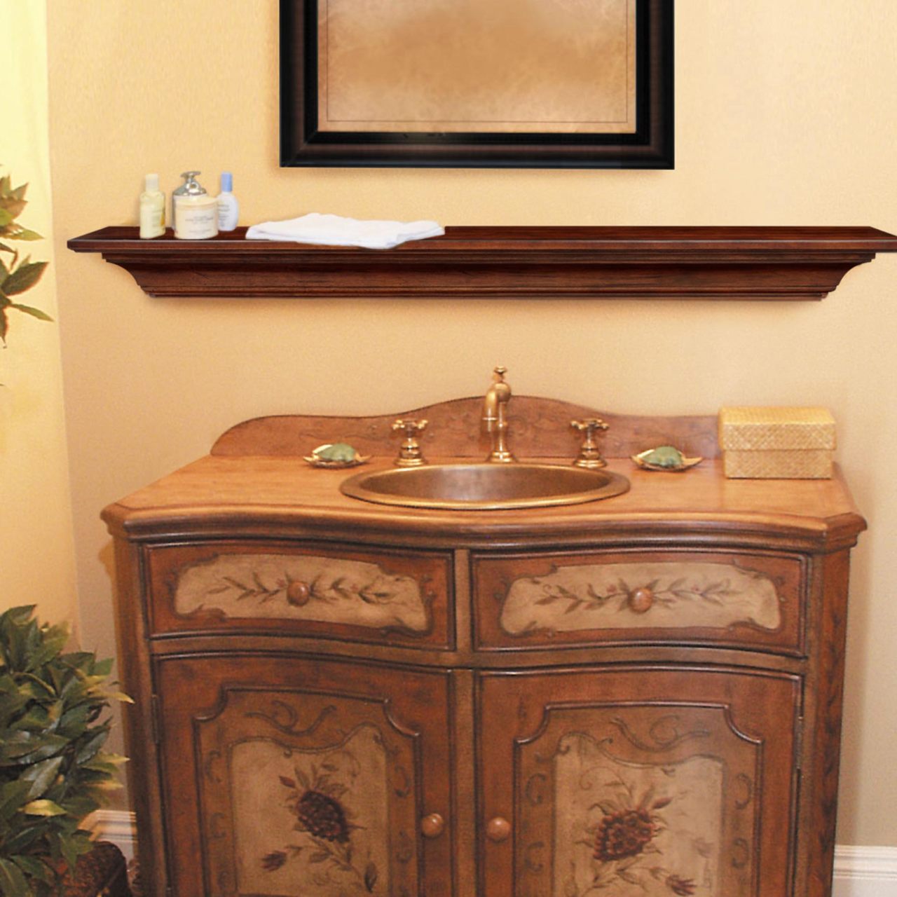 60" Homestead Fireplace Shelf by Pearl Mantels - Antique Finish