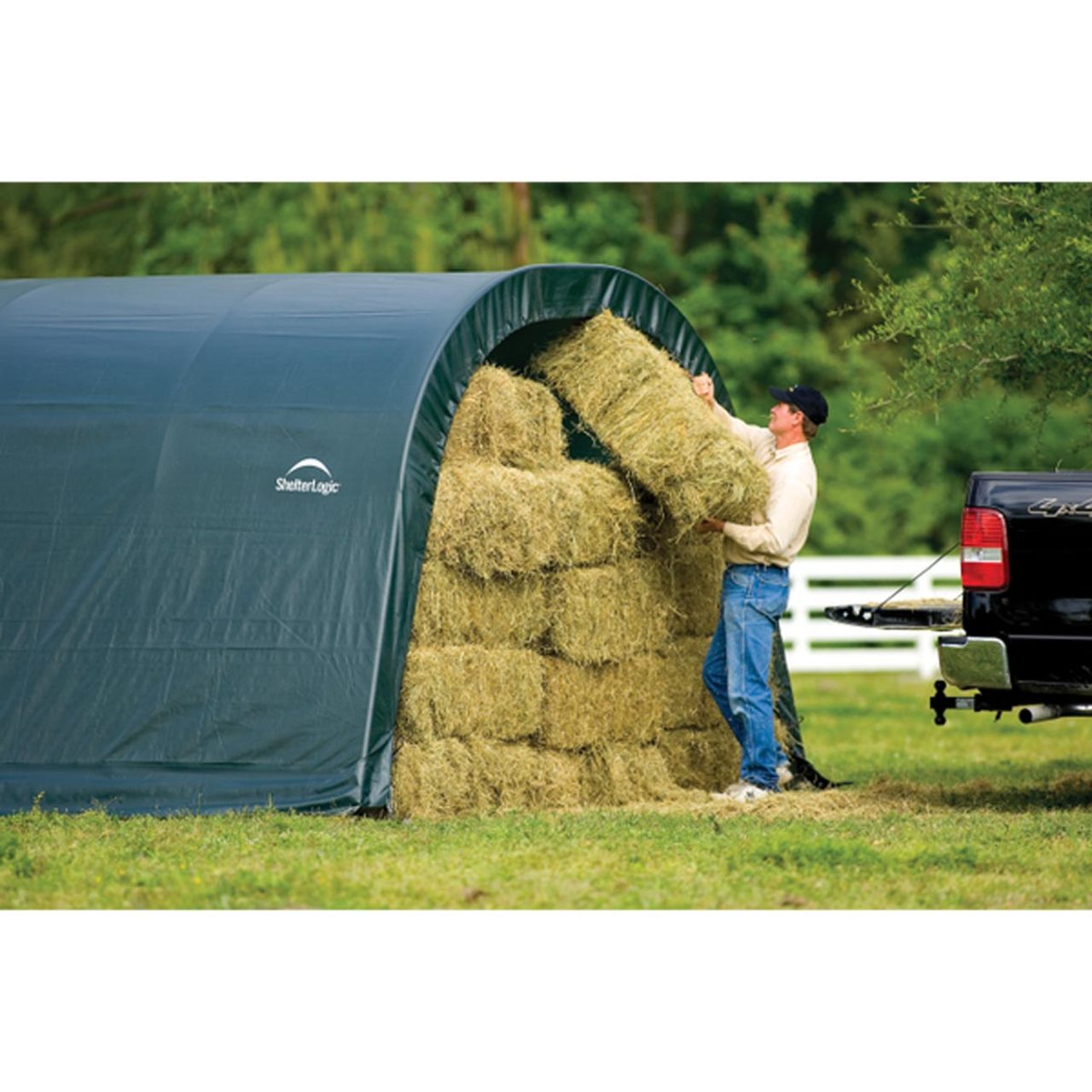 ShelterLogic 12' x 20' x 8' Green Run-In Shed - 51341
