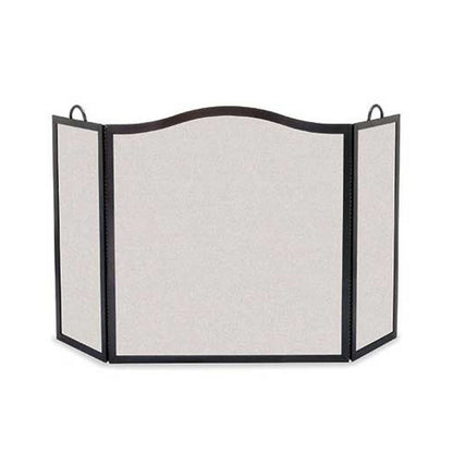 Pilgrim Camelback Arch Three Panel Fireplace Screen - Matte Black 54" Wide