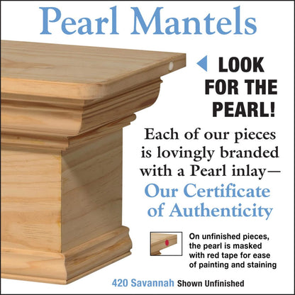 60" Savannah Fireplace Shelf by Pearl Mantels - Unfinished