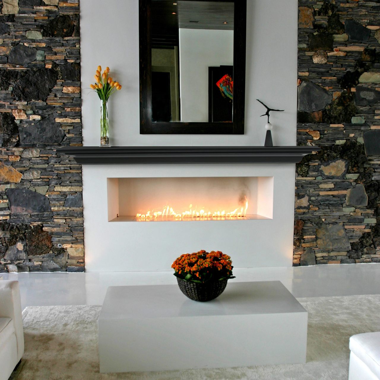 60" Crestwood MDF Fireplace Shelf by Pearl Mantels - Black Paint Finish