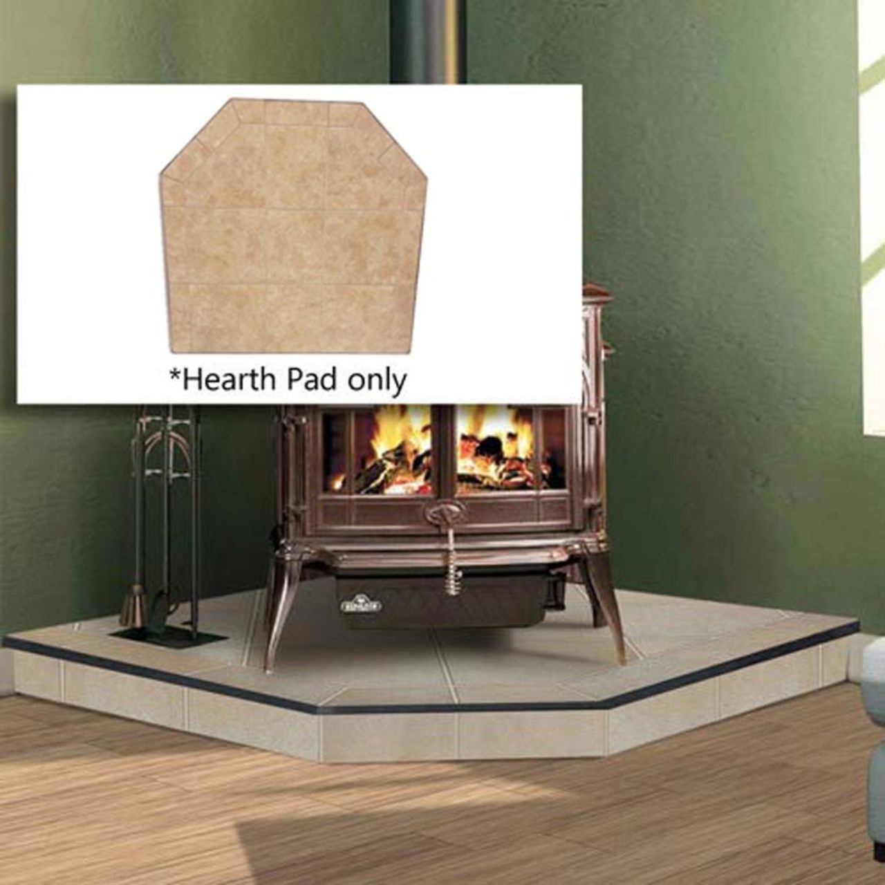 Sand Stone 40" x 40" Single Cut Corner Hearth Pad