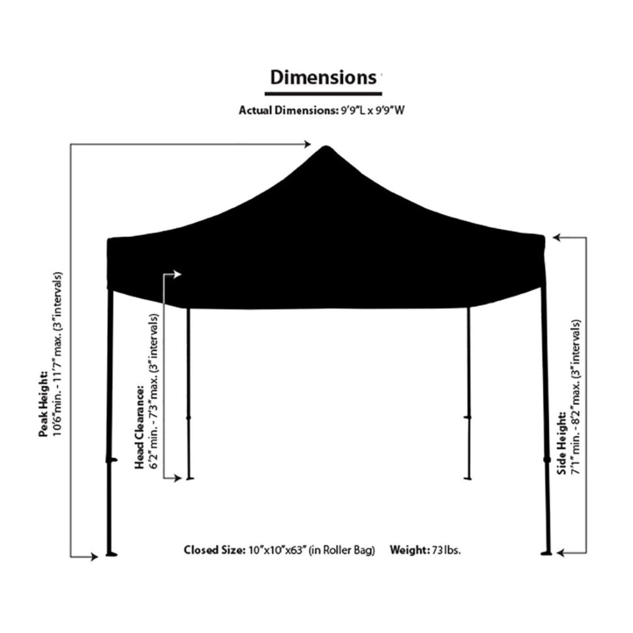 King Canopy  10' x 10' Canopy with Blue Cover - FSSHST10BL