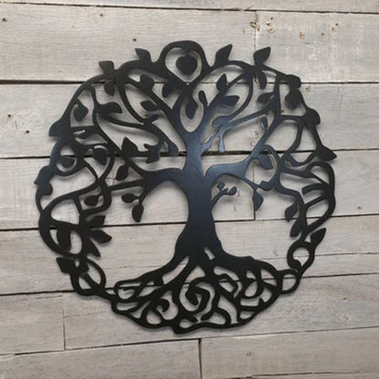 24" Decorative Metal Art - Tree of Life in Black