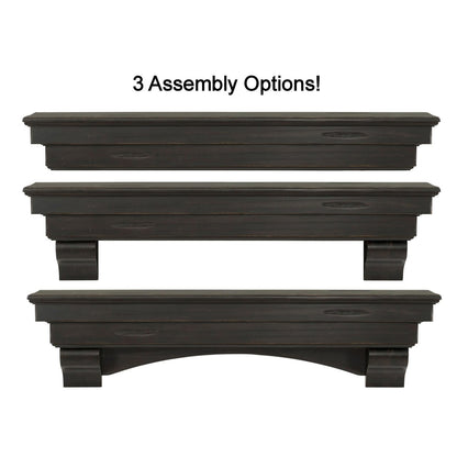 48" Celeste Fireplace Shelf by Pearl Mantels - Espresso Distressed Finish