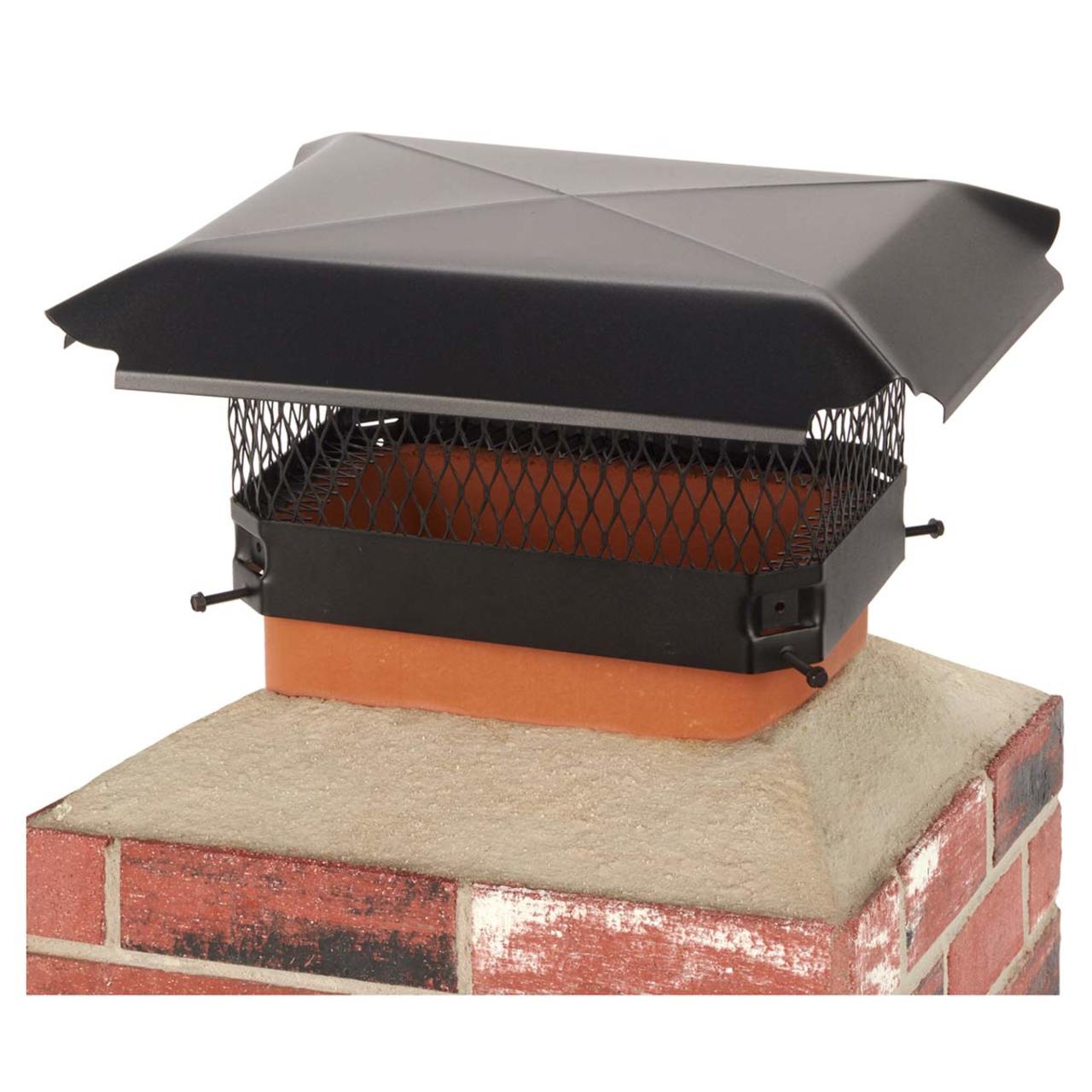 9" x 13" Black Galvanized Oval Single Flue Chimney Cap-5/8" Mesh
