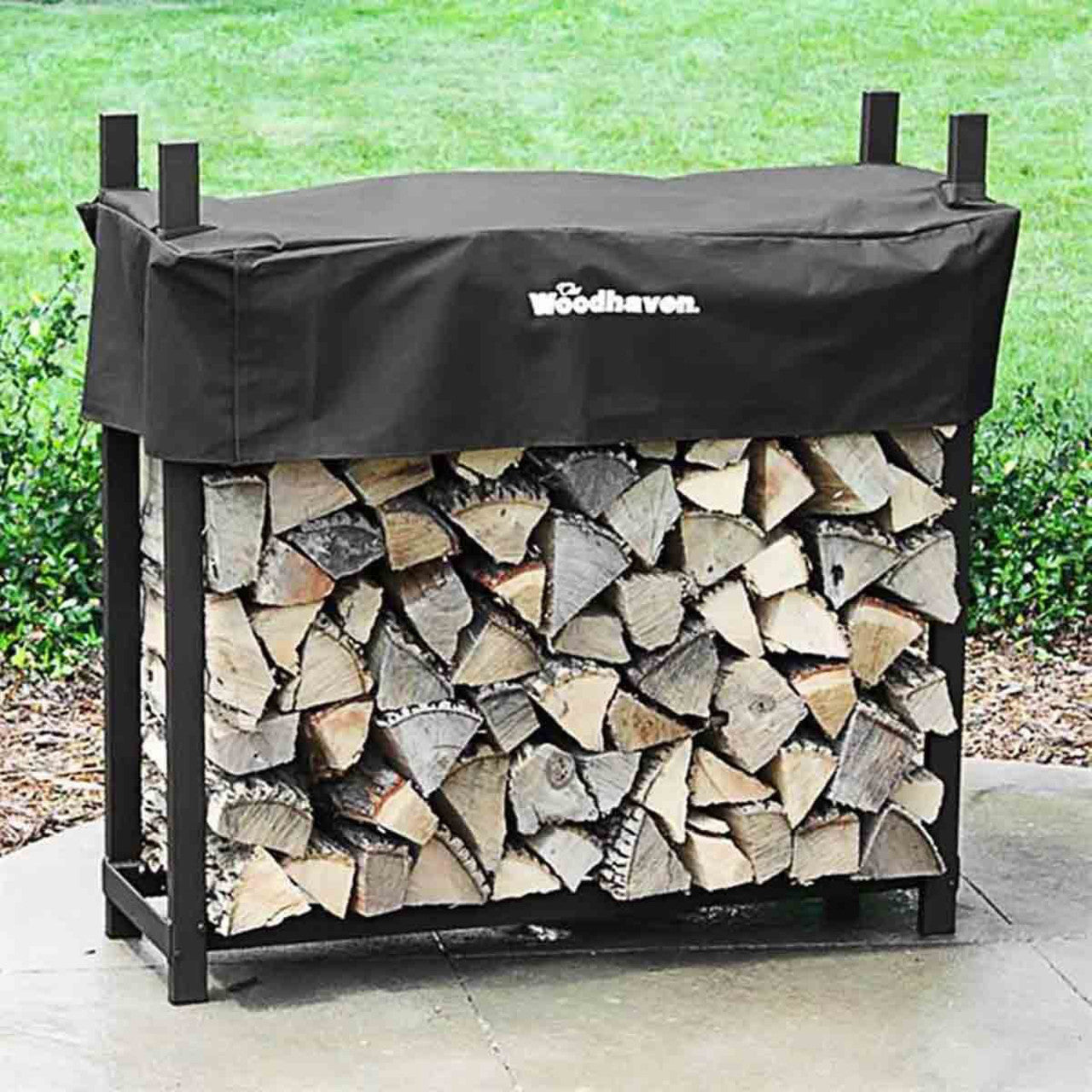 48" Heavy-Duty Woodhaven Firewood Rack with Cover