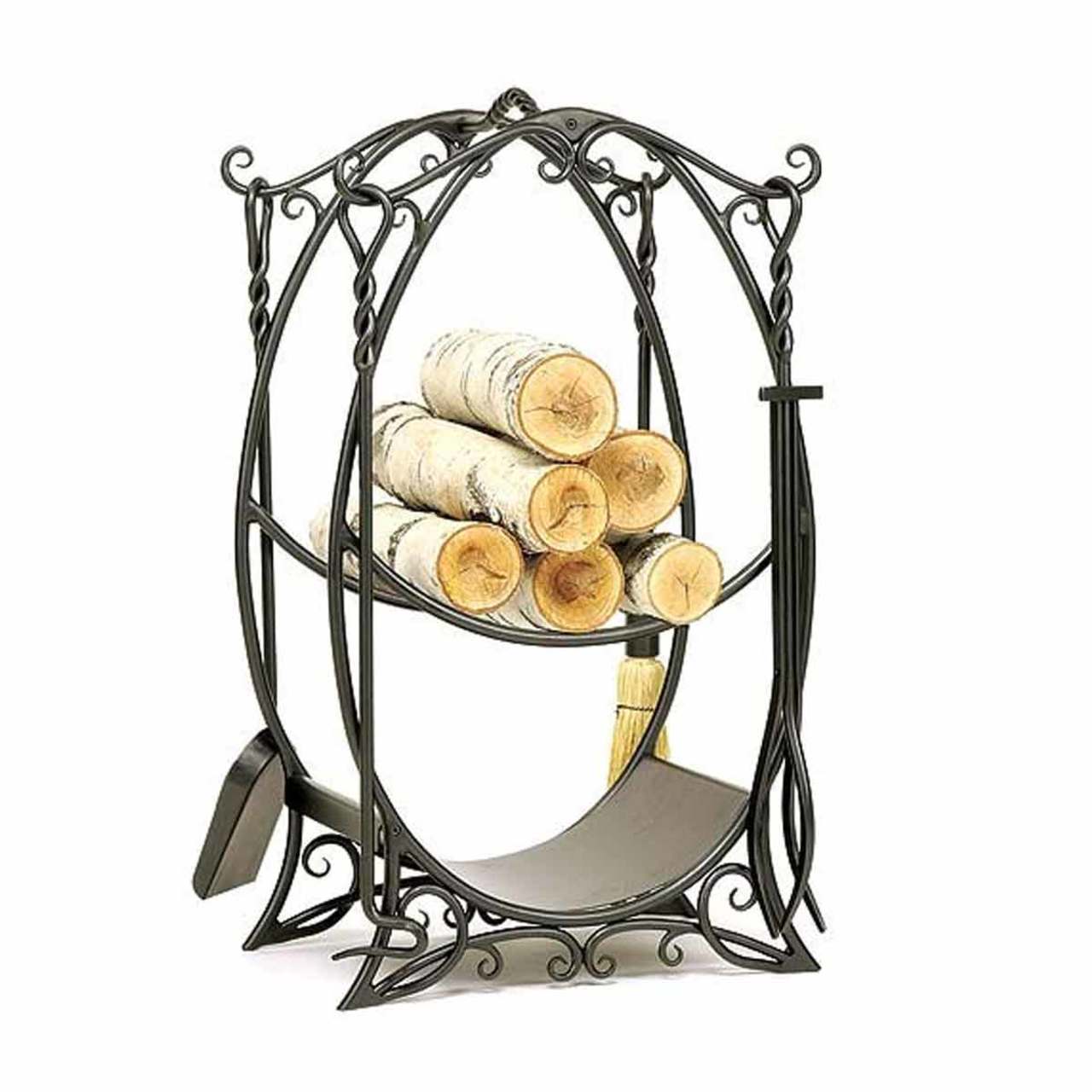 Cottage Log Holder With Tools