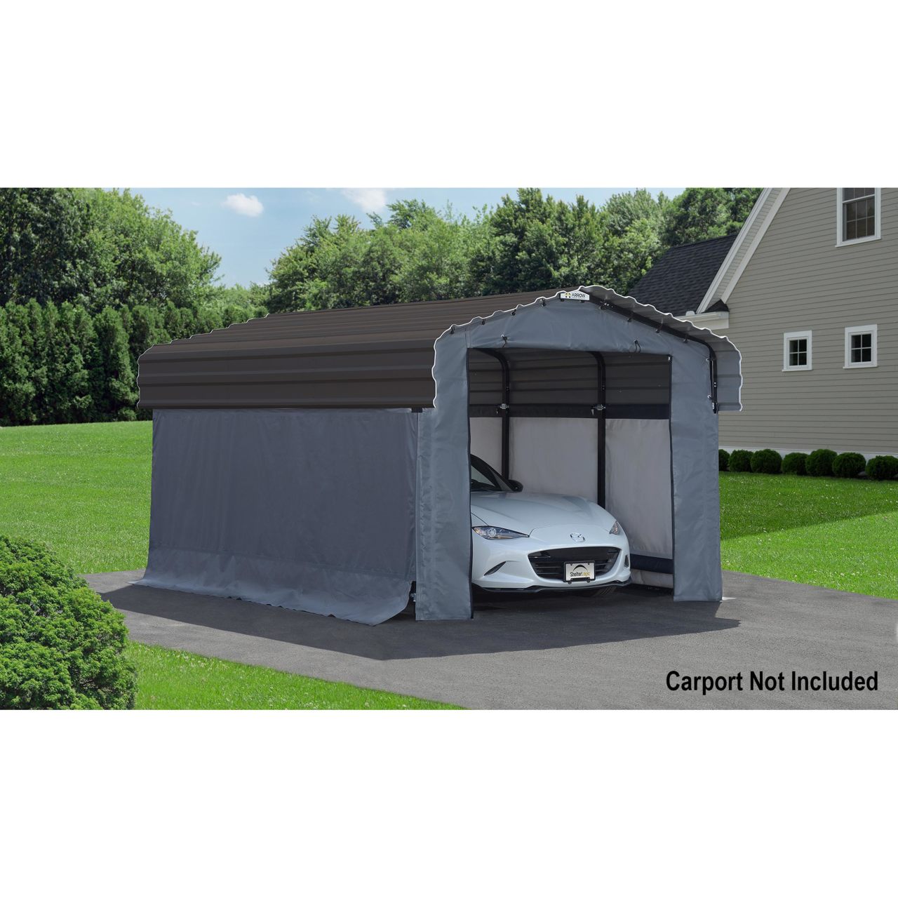 Arrow 10'  x 15' Enclosure Wall Kit ONLY for Carport- Gray