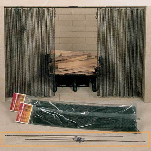 32''-58'' Adjustable Black Fireplace Screen Rod Kit