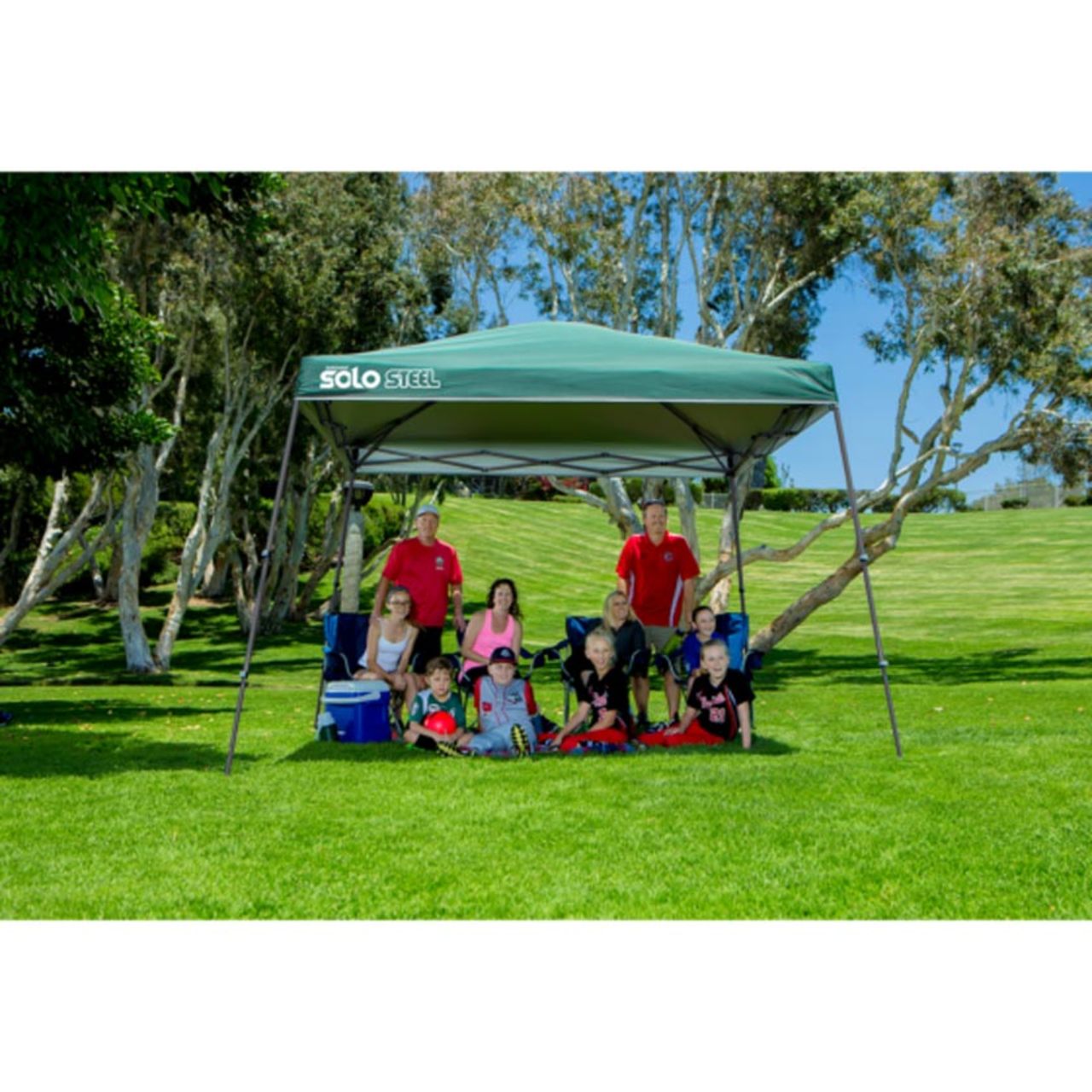 Solo Steel 90 11' x 11' Slant Leg Canopy - Turquoise