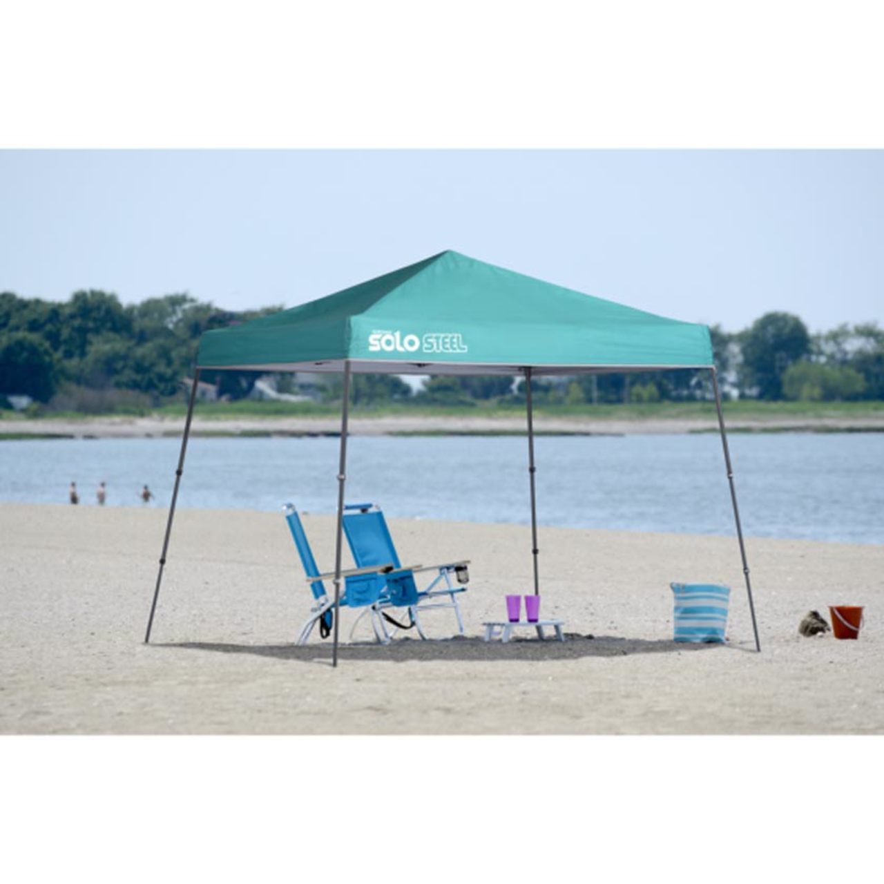 Solo Steel 64 10' x 10' Slant Leg Canopy - Turquoise