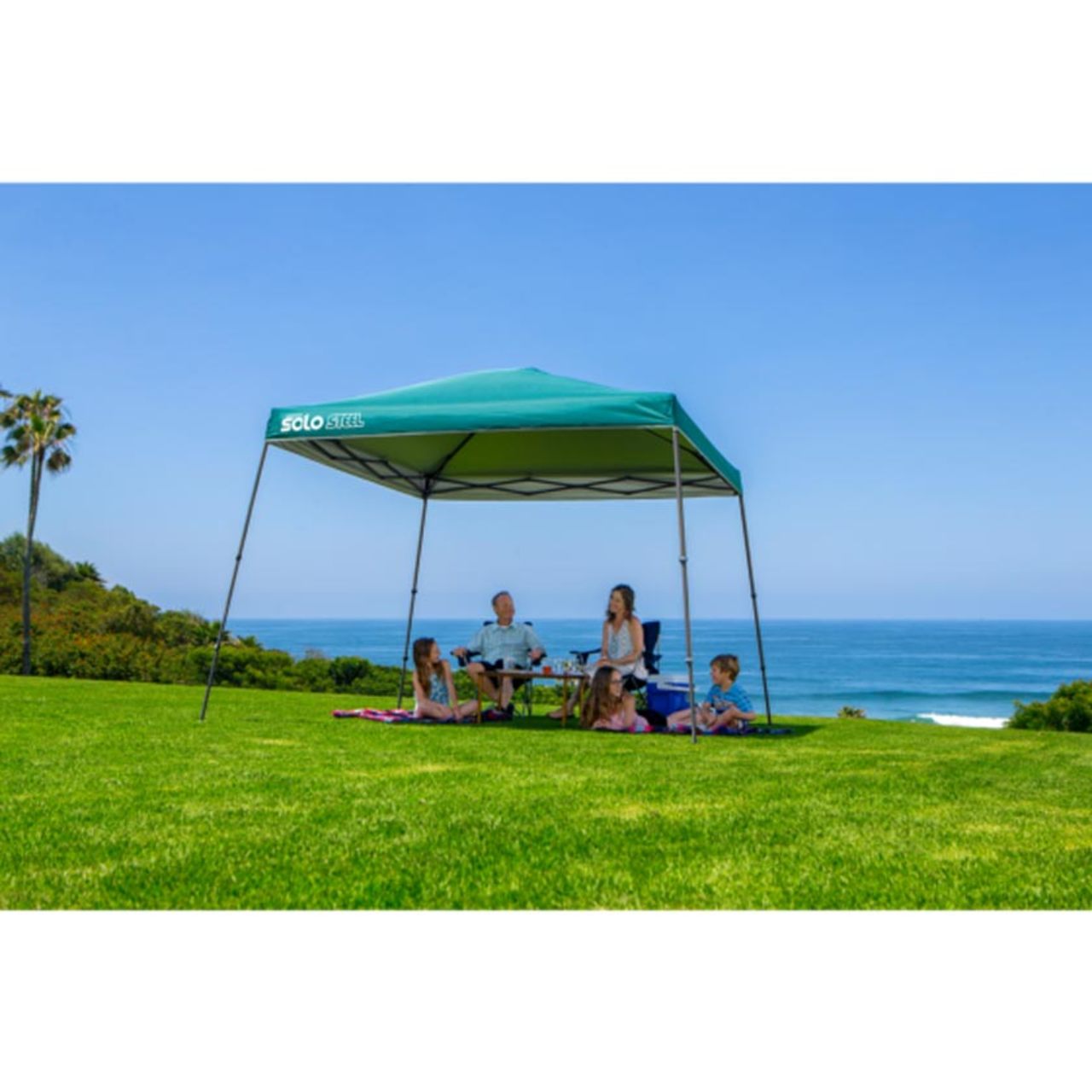 Solo Steel 90 11' x 11' Slant Leg Canopy - Turquoise