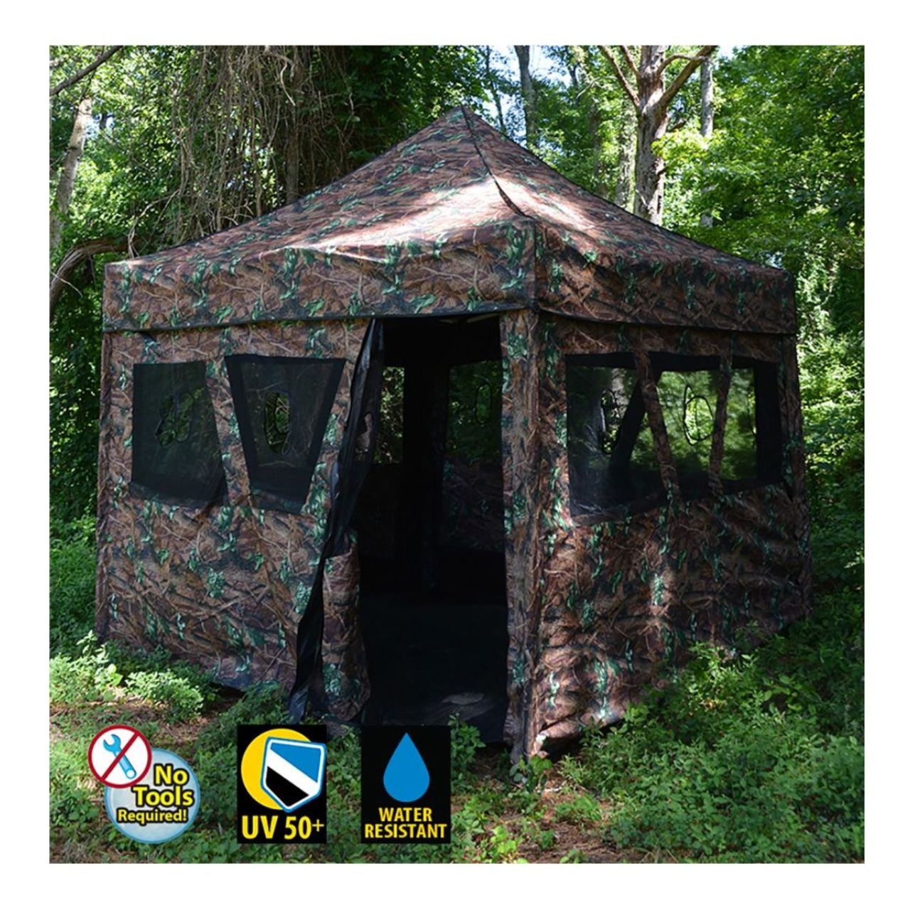 10' X 10' Hunting Blind  & Instant Pop Up Tent - Camo