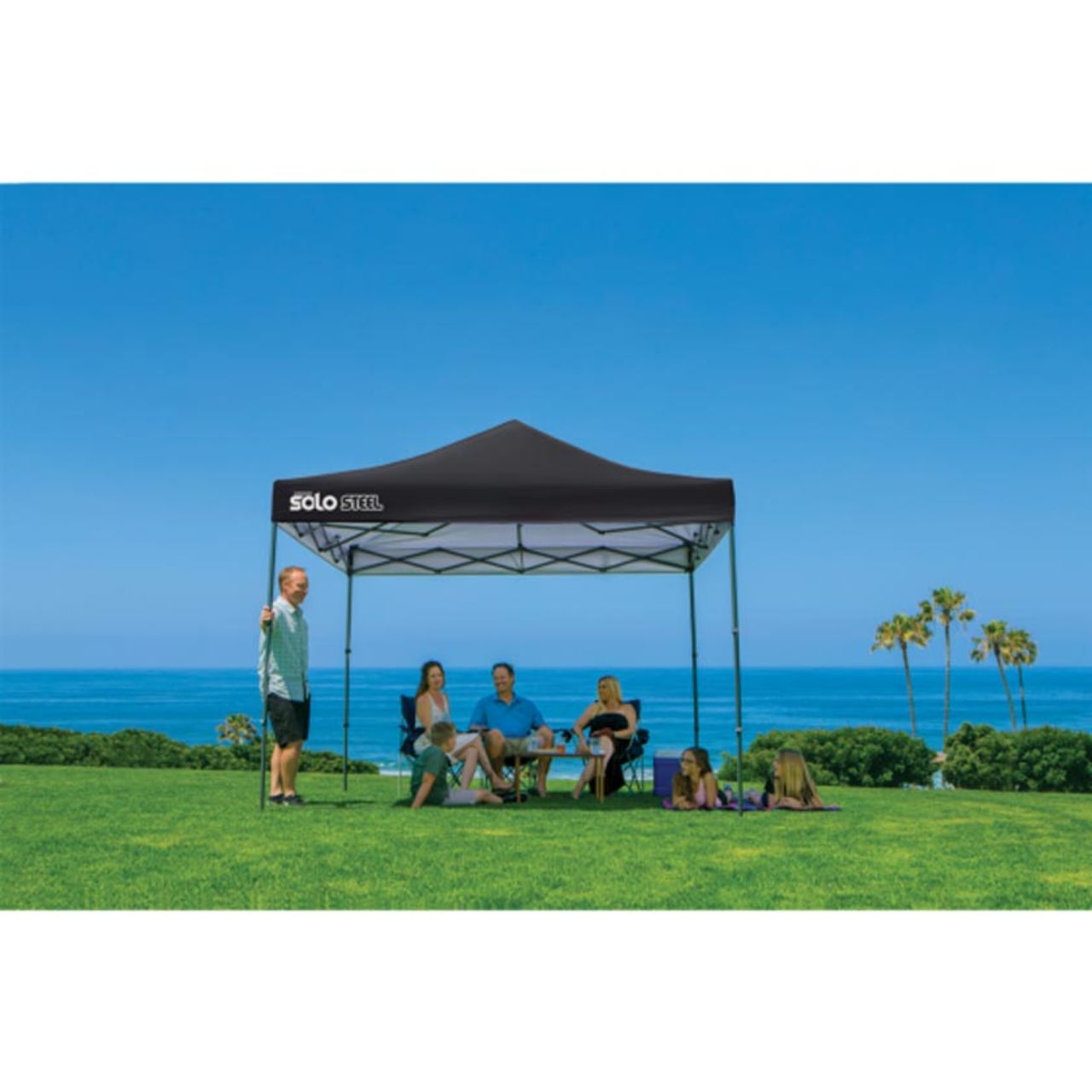 Solo Steel 100 10' x 10' Straight Leg Canopy - Black