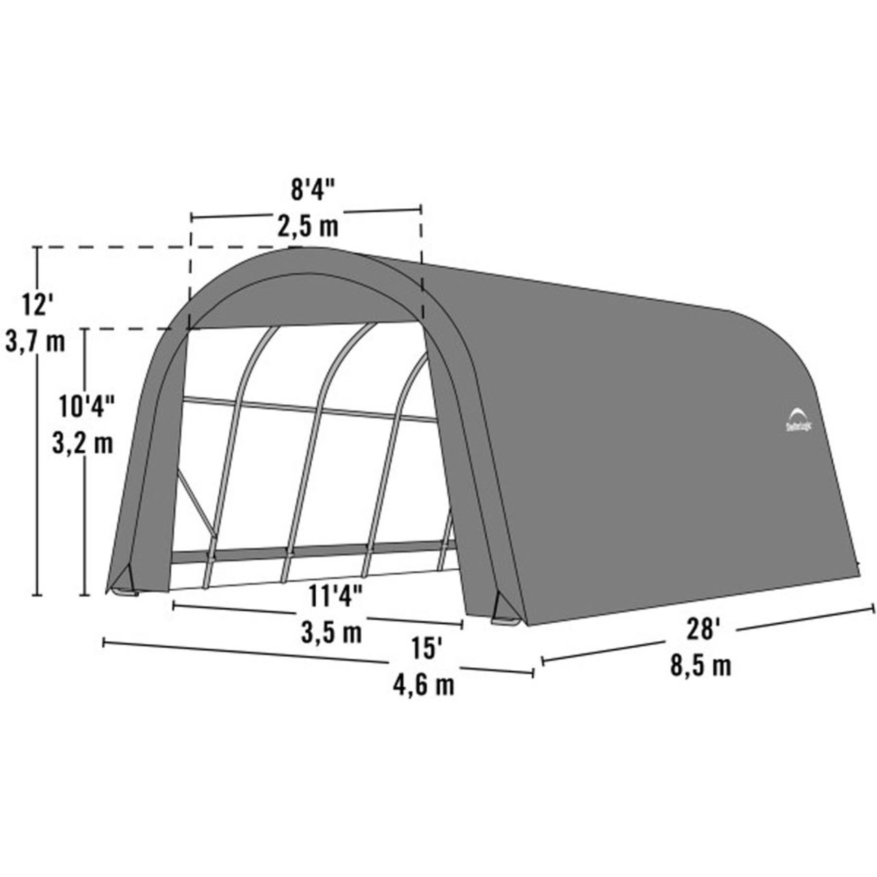 ShelterCoat 15' x  28' Wind & Snow Rated Garage  - Green