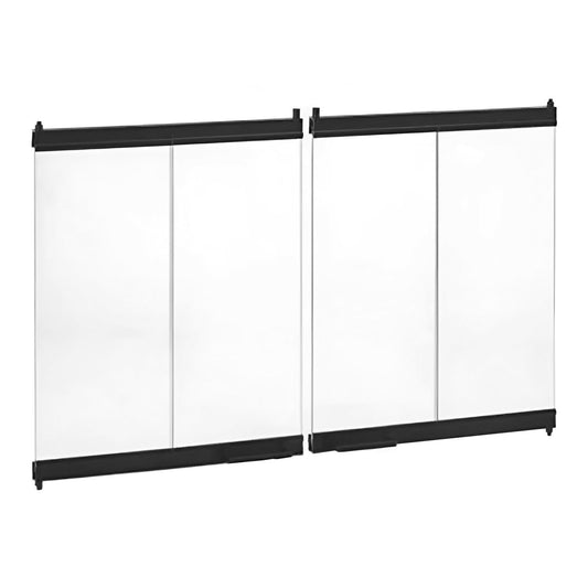 42" Superior Black Outdoor Bi-Fold Fireplace Glass Door