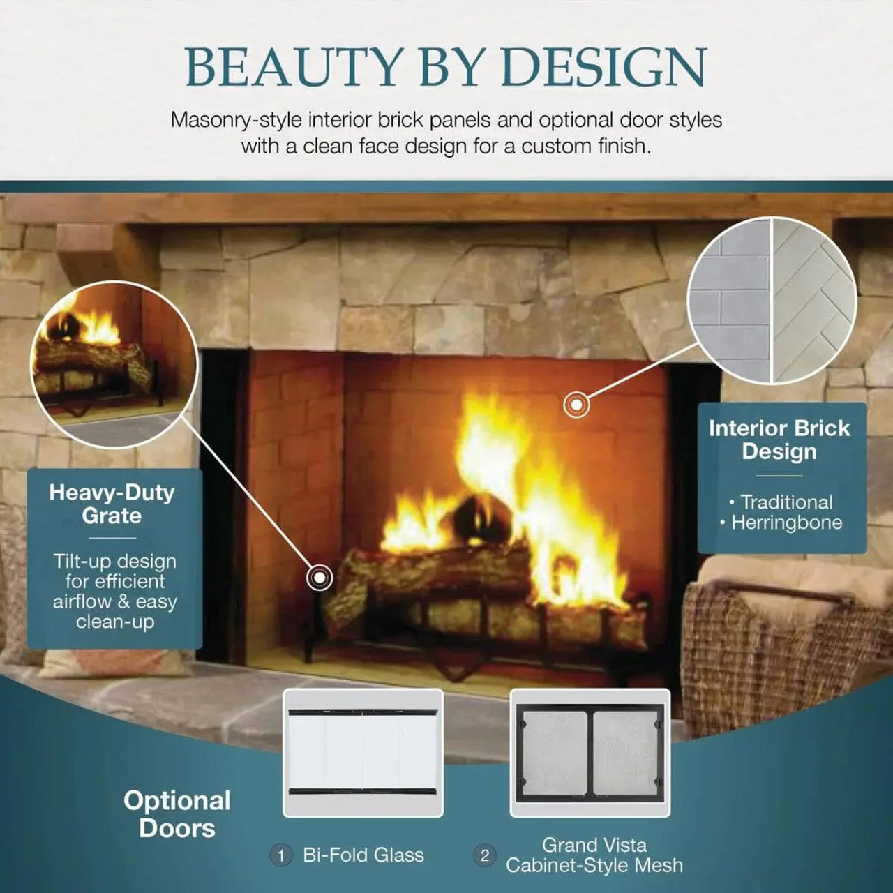 Majestic Biltmore 42" Open Wood-Burning Fireplace - SB80