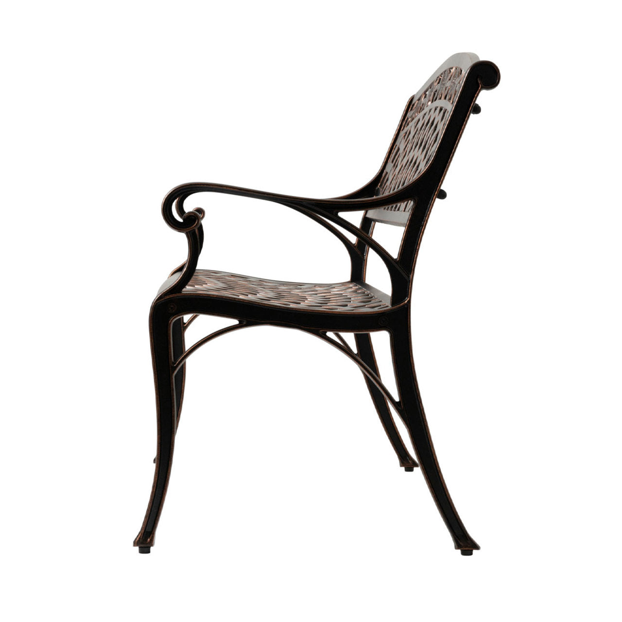 Scarlet Aluminum Patio Bench In Antique Bronze