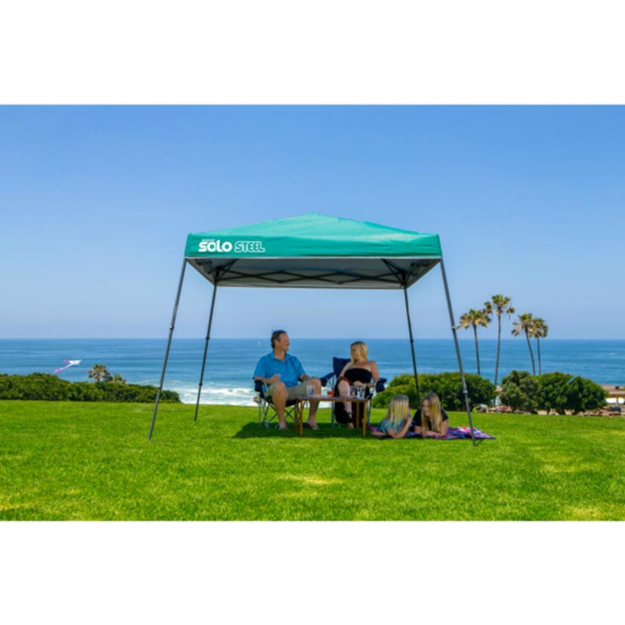 Solo Steel 64 10' x 10' Slant Leg Canopy - Turquoise