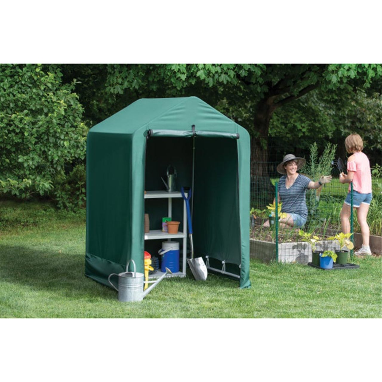4' x 4' x 6' Green Garden Shed