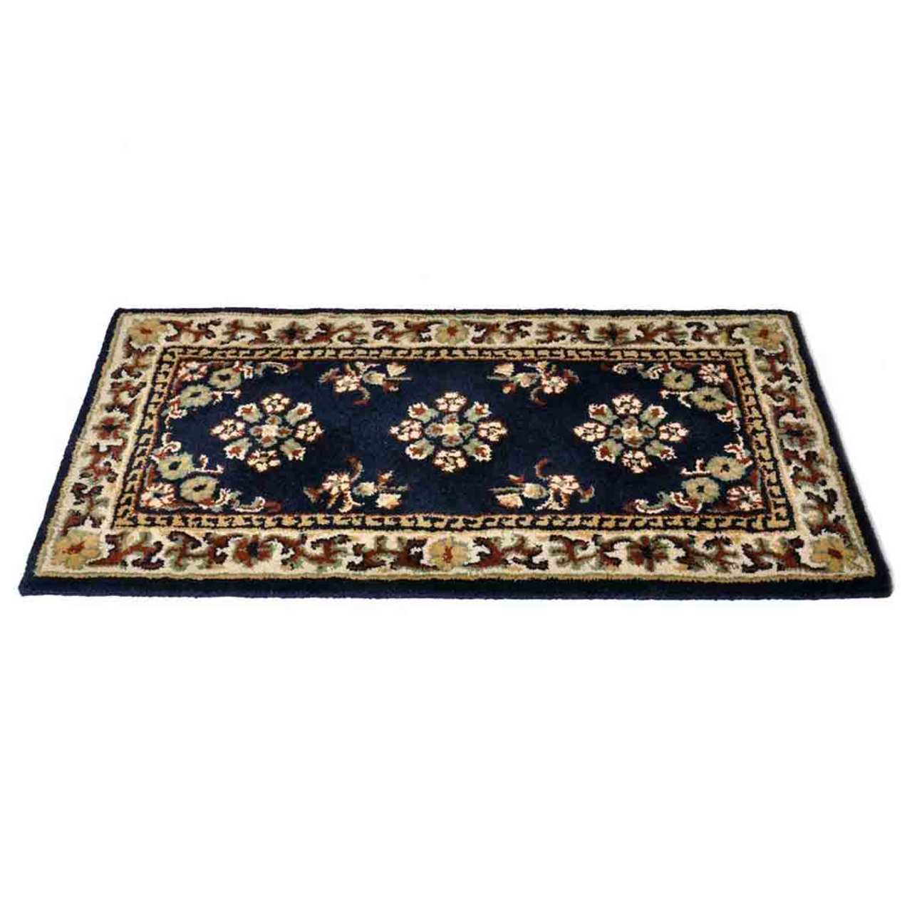 44" Rectangle Blue Oriental Fireplace Rug
