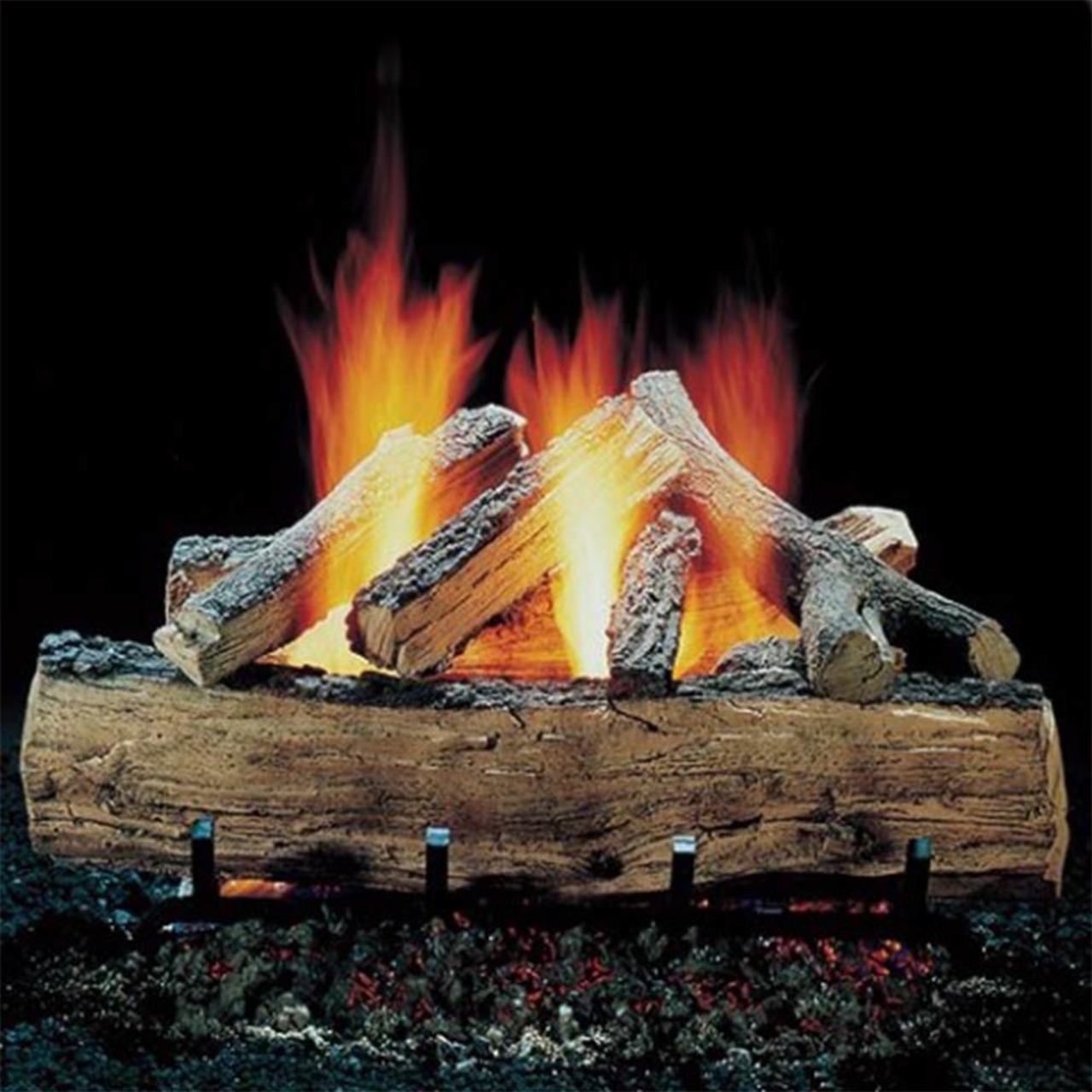 Hargrove 18'' Natural Gas Seasoned Split Oak Vented Gas Log Set