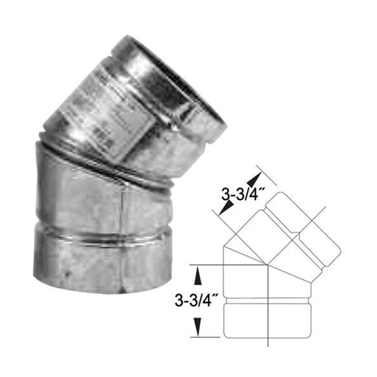 4" Selkirk VP Pellet Vent Pipe 45 Degree Elbow - 4VP-45 EL