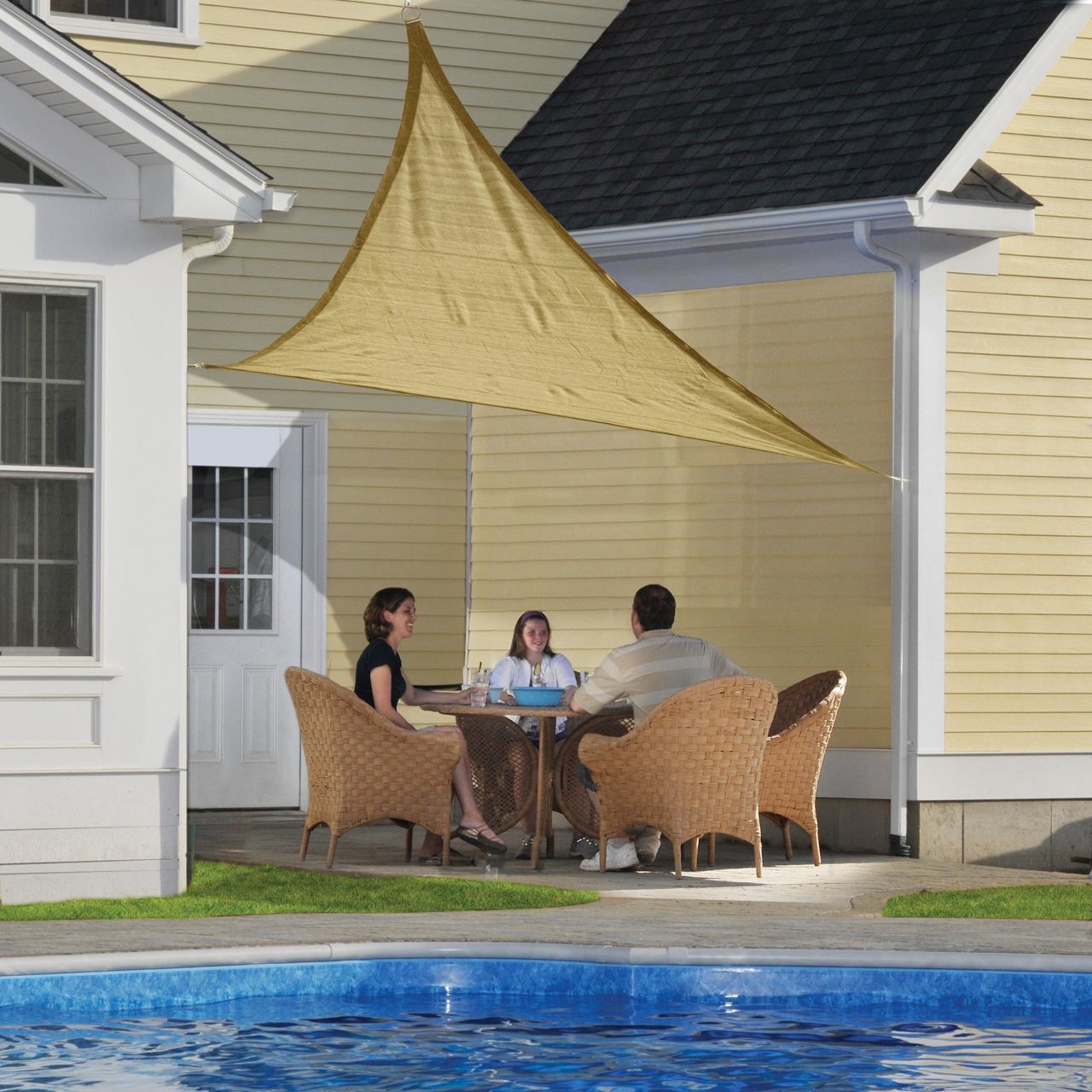 12' x 12' Heavyweight Triangle Shade Sail - Sand