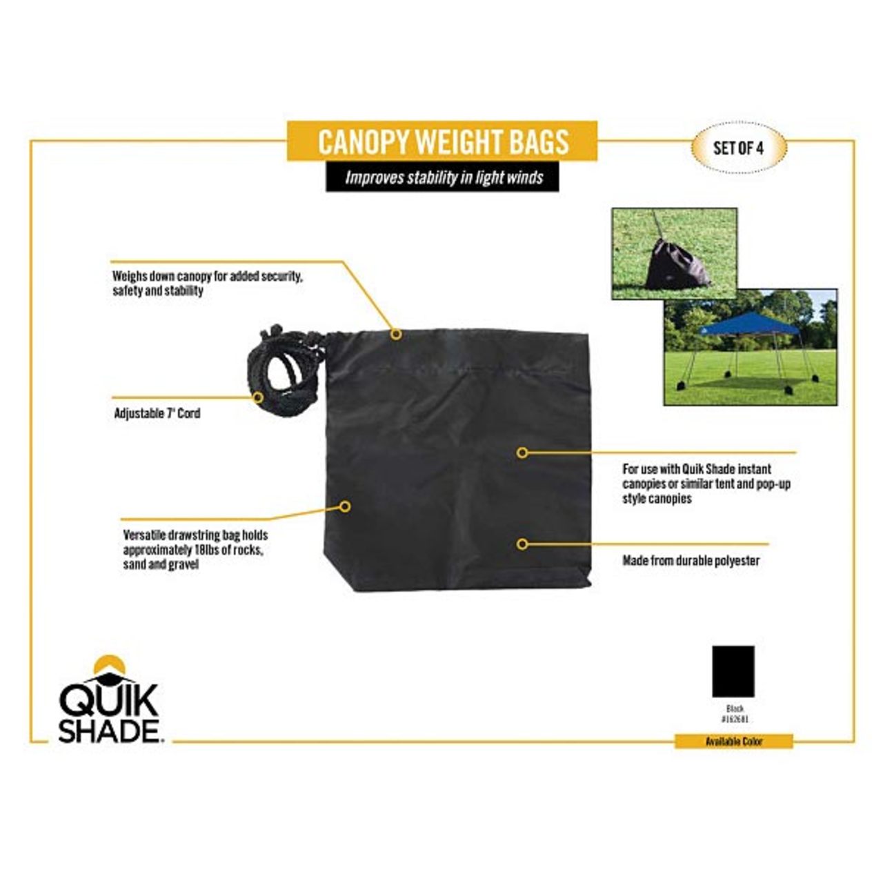 Canopy Weight Bags - Black