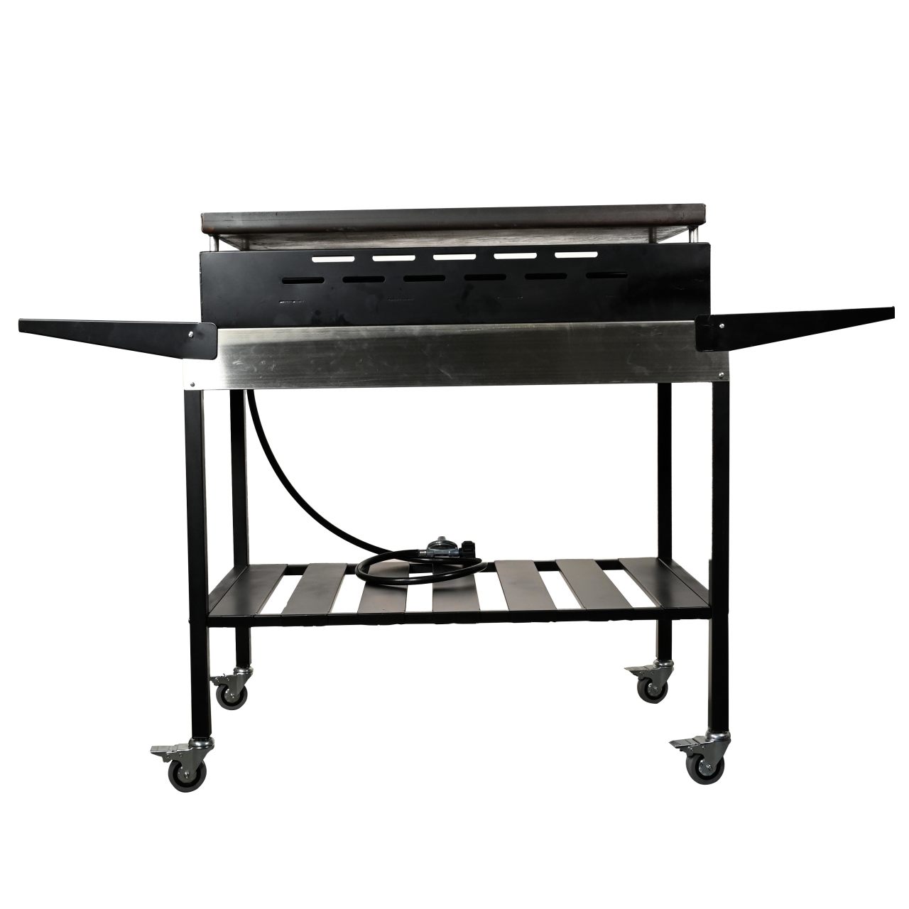 WoodEze 4-Burner Flat Top Griddle Gas Grill - Black and Stainless Steel