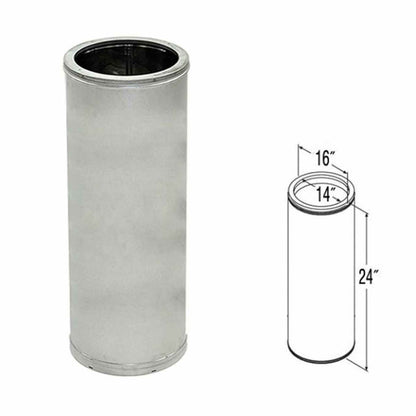 14" x 24" DuraTech Galvanized Chimney Pipe - 14DT-24