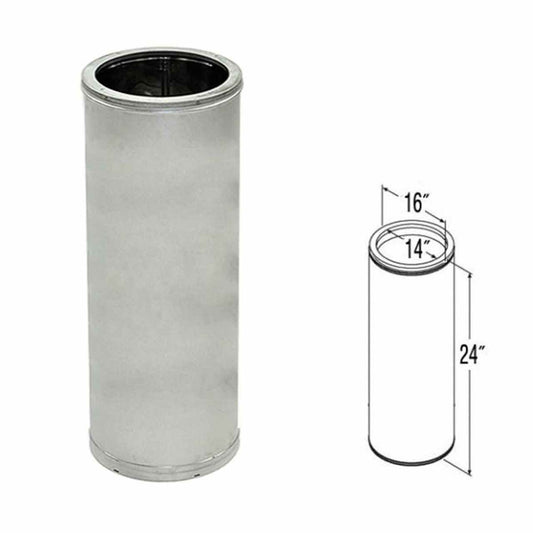 14" x 24" DuraTech Galvanized Chimney Pipe - 14DT-24