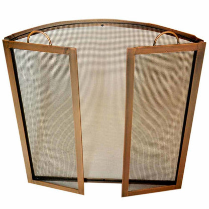 3 Panel Fireplace Screen-Antique Copper