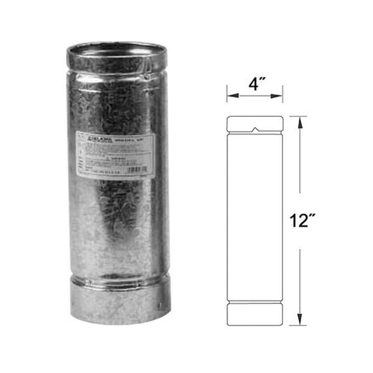 4" x 12" Selkirk VP Pellet Vent Pipe - 4VP-12