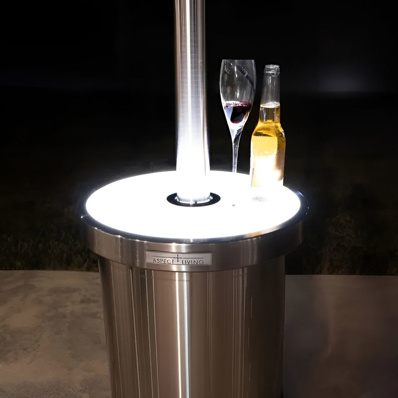 Fire Sense Stainless Steel Patio Heater with LED Table - 65046