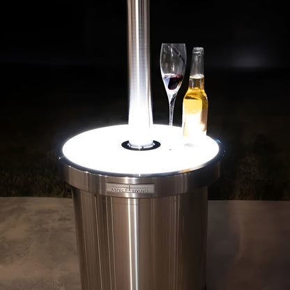Fire Sense Stainless Steel Patio Heater with LED Table - 65046