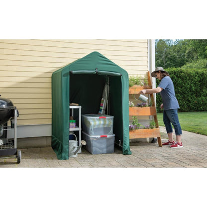 4' x 4' x 6' Green Garden Shed