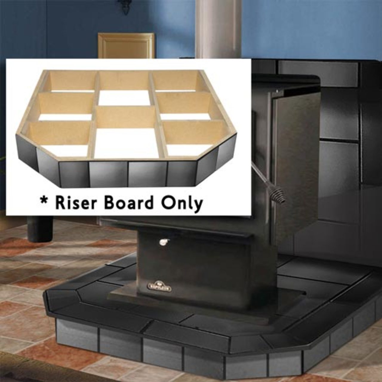 WoodEze Black Knight Double Cut 40" x 40" Hearth Pad Riser